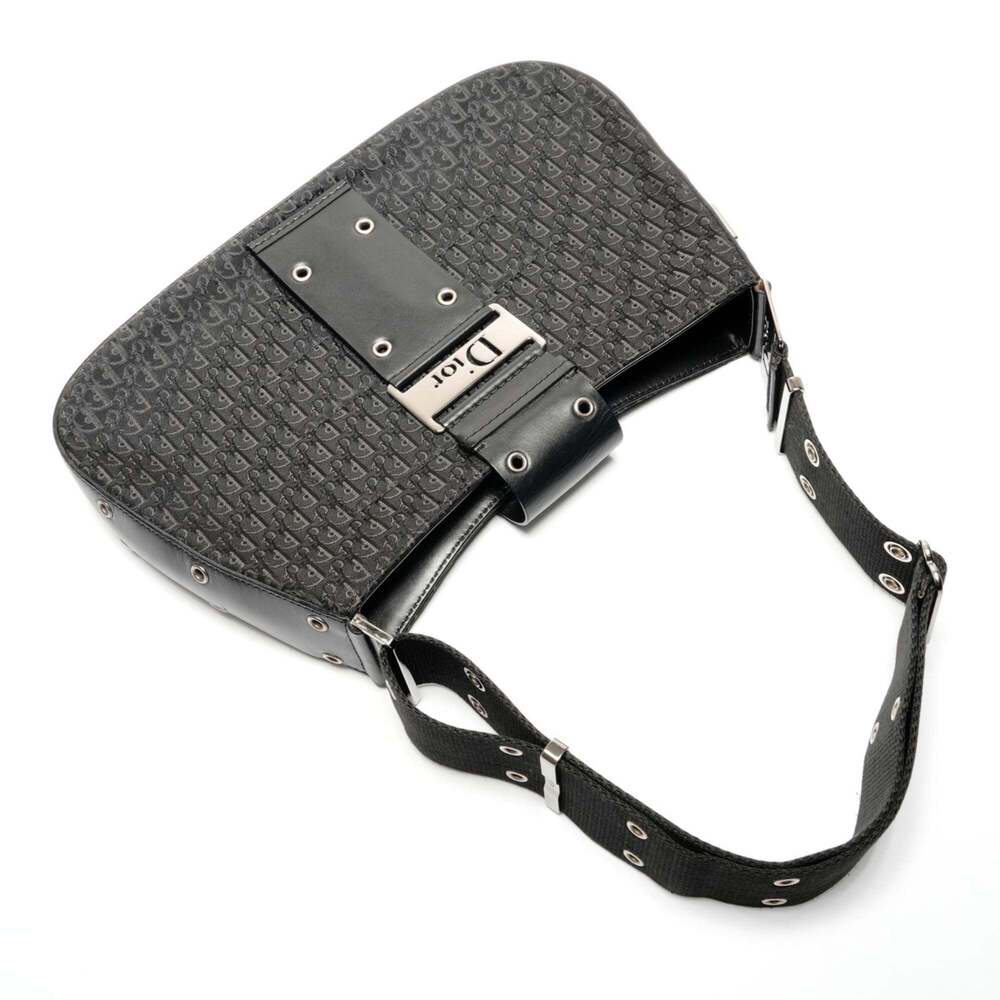 CHRISTIAN DIOR Black Canvas Trotter Shoulder Bag - Picture 8 of 13